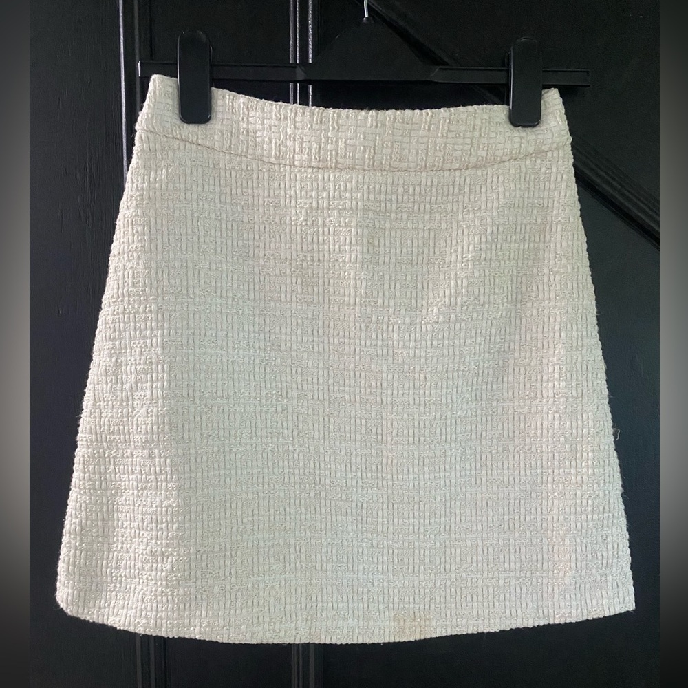 H&M Cream Tweed A-Line Skirt